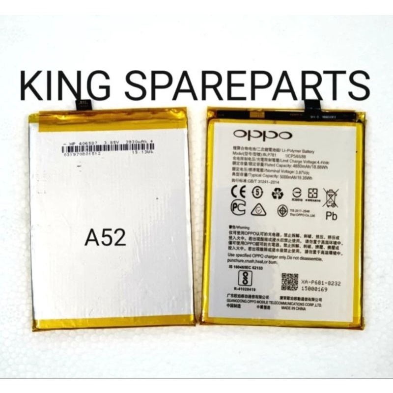 BATERAI BATRE BATTERY BATERE OPPO A52 A92 2020 BLP781 ORI99