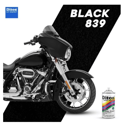 Pilox Diton Black 839 Hitam Glossy Mengkilap Kilap Gloss 150ml Ekonomi Ekonomis Hemat Kaleng kecil Warna Hitam Mengkilap pilok sepeda motor mobil velg mesin