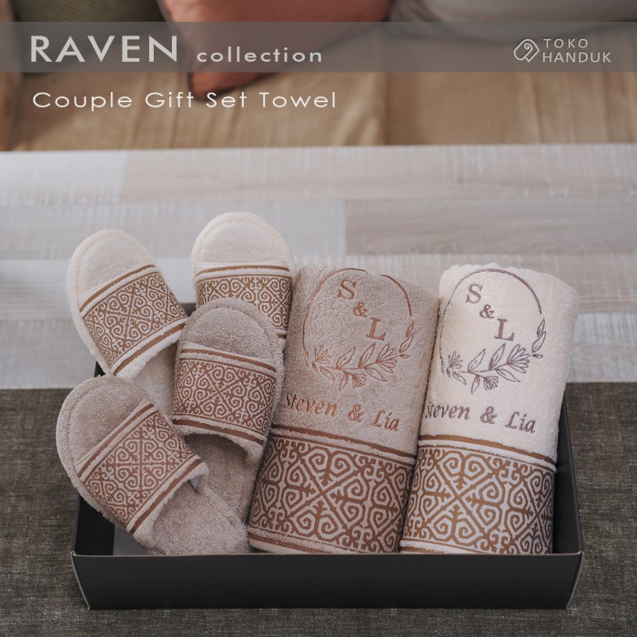 Kamar Mandi Toko Handuk - Gift Set 4In1 Verona (Custom Bordir / Kado / Seserahan)