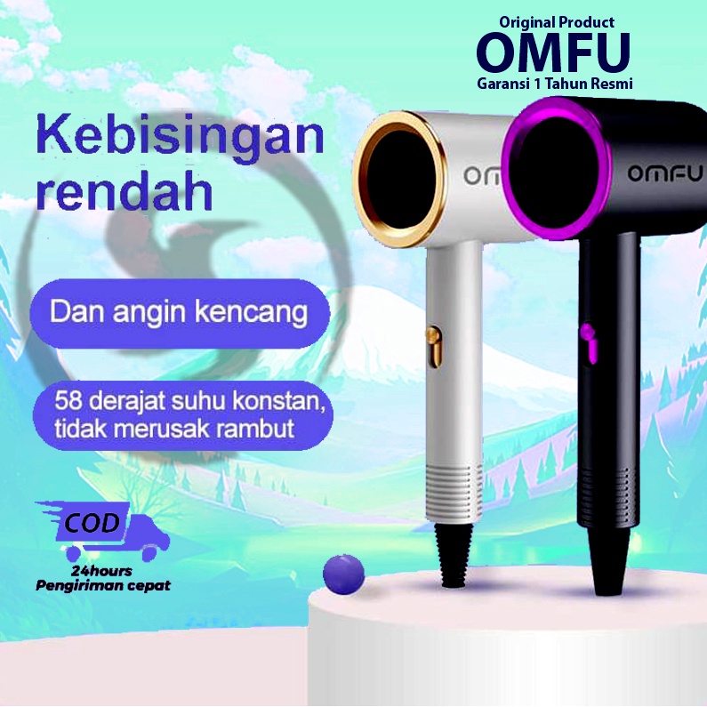 Hair dryer Omfu ORIGINAL salon kecantikan 450W professional alat hair dryer low watt pengering rambut dyson Konversi panas dan dingin Perawatan Rambut Suhu Konstan