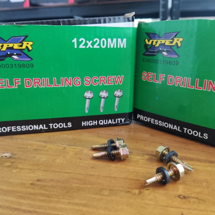 drilling 12 x 20 Viper Self Drilling Screw, Baut Roofing Kuning Viper