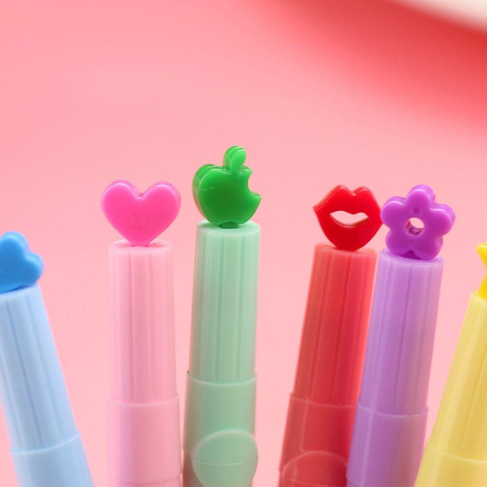 Mxbeauty Pulpen Stabilo Menggambar Warna-Warni Protable Perlengkapan Menulis Untuk Siswa Alat Tulis Kantor Bunga Segel Bintang Tip Untuk Akun Manual Bolpen Neon