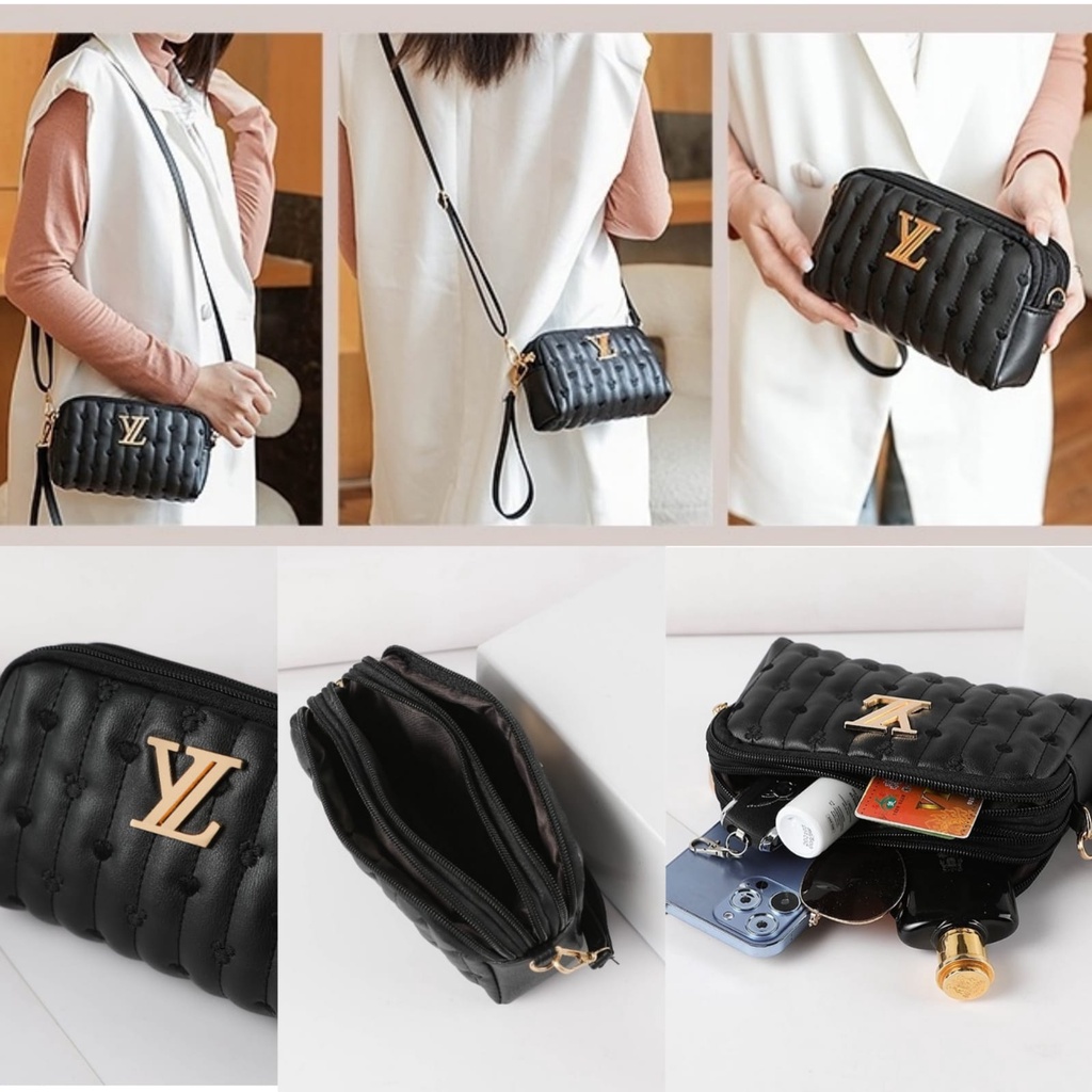 TAS SELEMPANG WANITA PESTA BRANDED KULIT HITAM LEABIA TA678B5 IMPORT SLINGBAG KOREA SHOULDER BAG WOMEN FASHION REMAJA KEKINIAN PREMIUM BATAM SIMPLE CASUAL CEWEK MURAH
