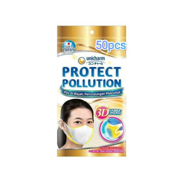 Masker Unicharm protect pollution 3D mask standard