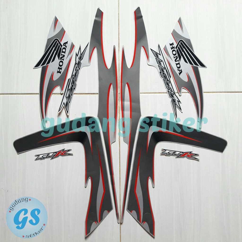 Striping Stiker Motor Honda Tiger Revo 2008 Silver