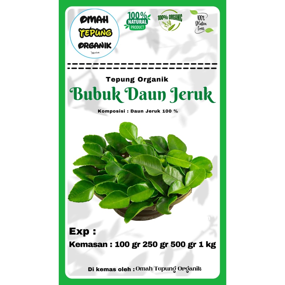 

Bubuk Daun Jeruk Murni kemasan1 KG/Tepung DaunJeruk Murni kemasan 1 KG/Bubuk Daun Jeruk Purut Murni/Tepung Daun Jeruk Purut Murni