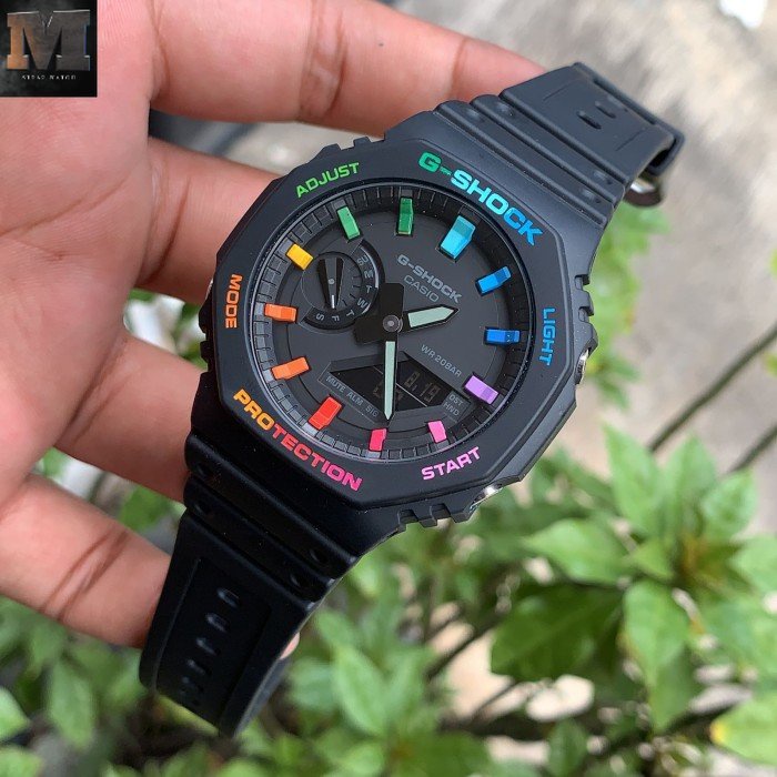 Original jam tangan G-Shock Gshock GA-2100 GA2100 
 GA2110 GA-2110 ORIGINAL CUSTOM RAINBOW - Gshock 