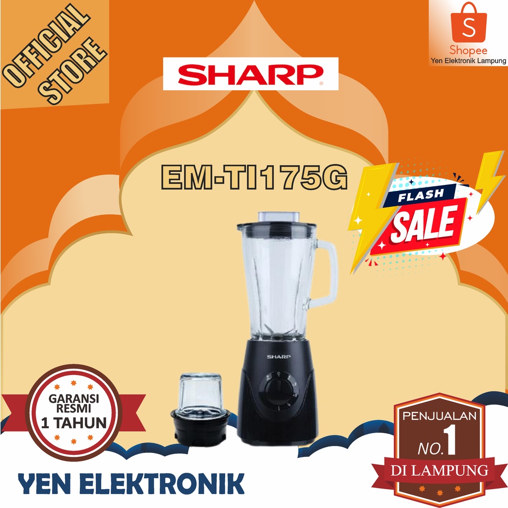 Blender SHARP EMTI 175G Blender Kaca 1.75 Liter Garansi Resmi SHARP 1 tahun