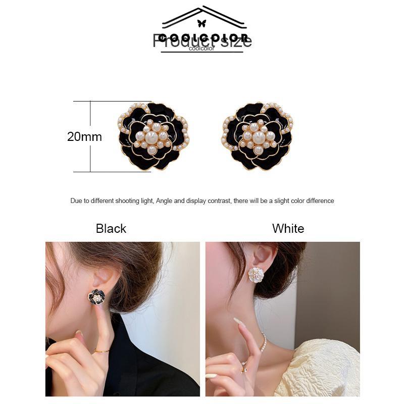COD❤️1 Pasang Anting Pearl Mountain Camellia Earrings Korea Anti Karat Dan Anti Luntur Murah Anting Cinta Hati Berlapis Fashion Wanita Sederhana Aksesoris Perhiasan Hadiah Ulang Tahun