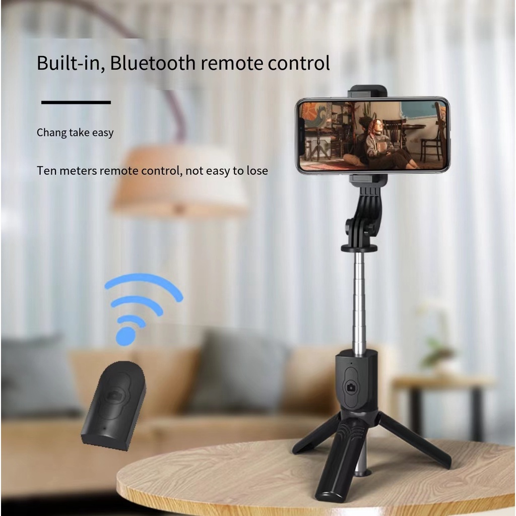 Portable Mini Selfie Stick Bluetooth 3 in 1/Tongsis Bluetooth 2 in 1 Tripod Tongsis Bluetooth Live Stand