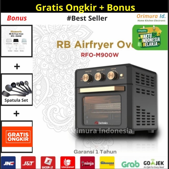 Air Fryer Oven Listrik Low Watt - RB Air Fryer Oven RFO-900W