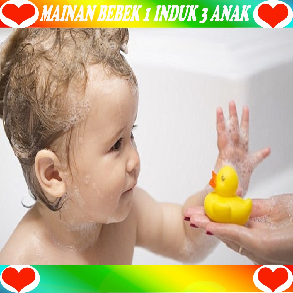 Mainan Bebek Karet Mainan Mandi Bayi &amp; Anak Mainan Bayi Saat Mandi Edukasi Anak Bath Toys 1Induk 3 Anak &amp; 6 Anak