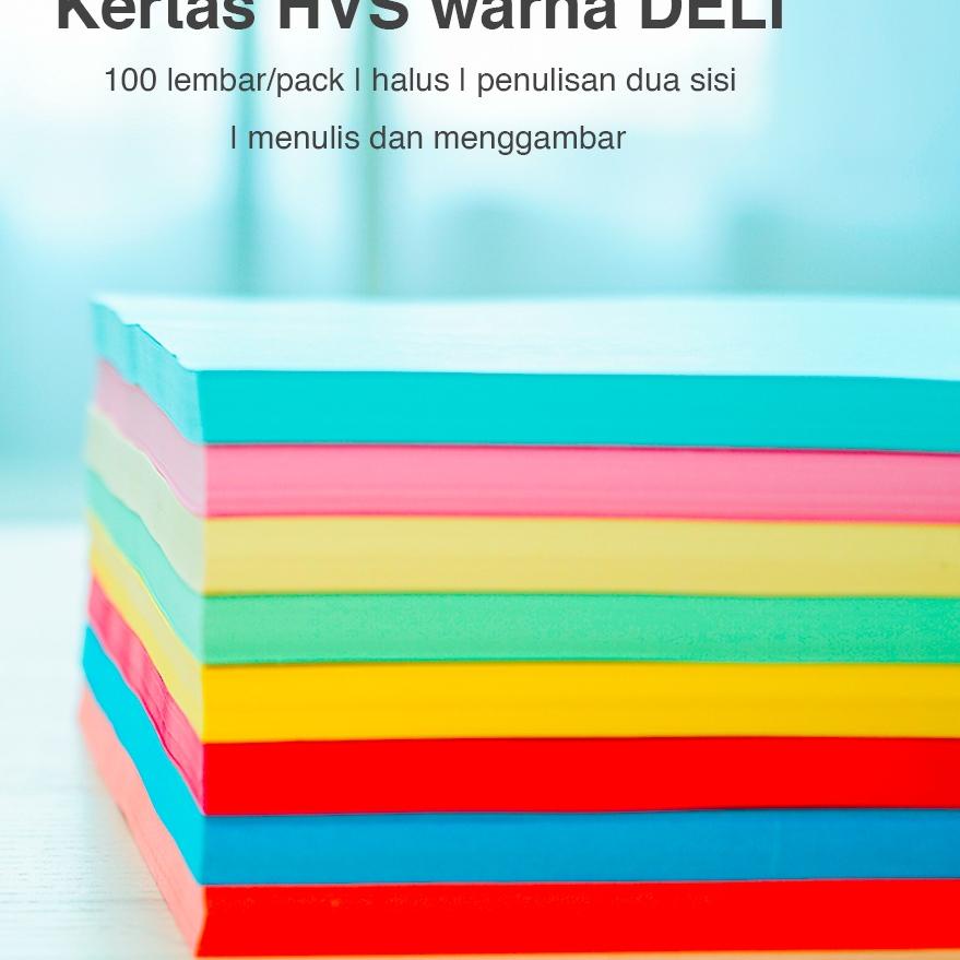 

Baru Deli Colorful Kertas Copy 100pcs/pack A4 80g 8 Warna 775X 레