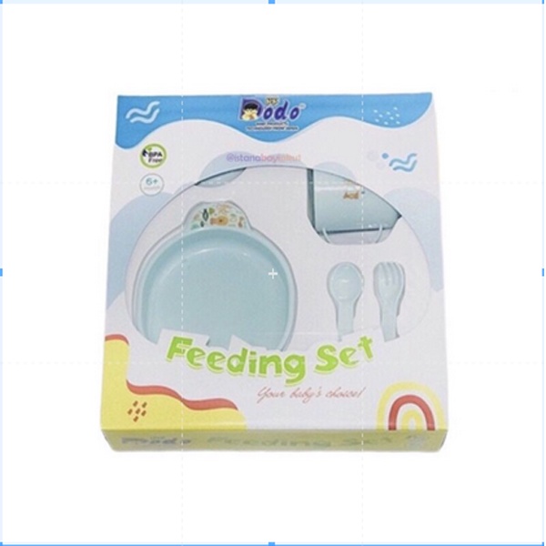 [TEMPAT MAKAN BAYI | BPA FREE] Dodo Feeding Set Bayi | Tempat Makan Bayi Ukuran Besar dan Kecil_Cerianti