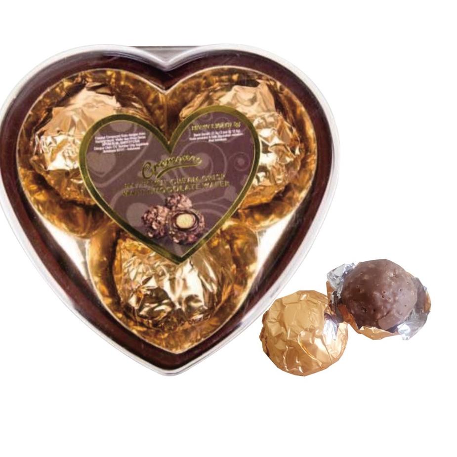 

Bestseller--Cremona Hazelnut Cream Crisp Malt Chocolate Wafer Ball Heart T3