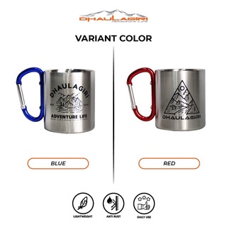 DHAULAGIRI Carabiner 304 220 ML Mug Carabiner~'~ NO BRAND Gelas camping mug carabiner stainless stell 220ML&lt;&gt;Mug Camping&lt;&gt;aksesoris tenda