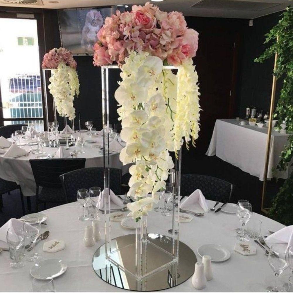 [Elegan] Centerpieces Pernikahan Elegan Modern Pesta Layout DIY Rak Pajangan Bunga Akrilik