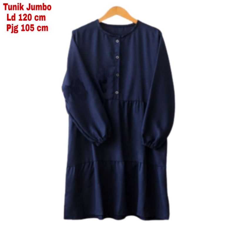 Tunik wanita Jumbo XXL LD 120 CM Rempel Perut Full Keliling Bahan Moscrepe Premium Import  Atasan Baju Tunik Cewek Dewasa Big Size Terbaru 2023 Kekinian Wiza