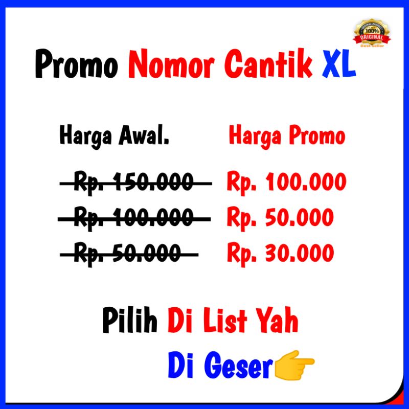 Nomor cantik XL 4G Nomer cantik XL Nomor XL cantik kartu perdana XL rapih