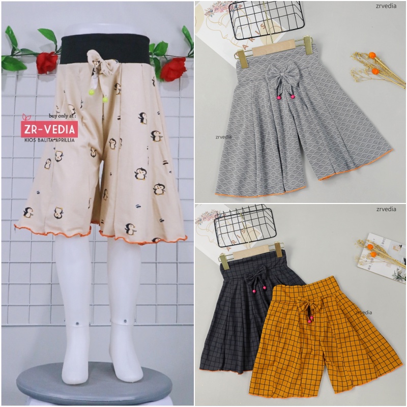 Rok Celana MOTIF Uk 6-7 Tahun / Celana Pendek Anak Perempuan Murah Model Celana Rok Grosir Adem