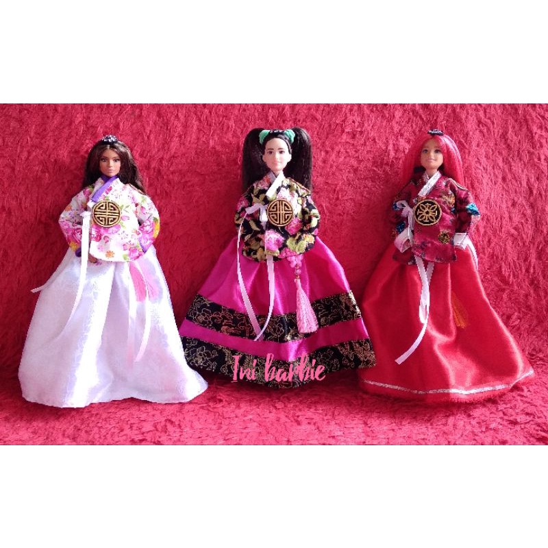 Set Baju Hanbok Korea Boneka Barbie