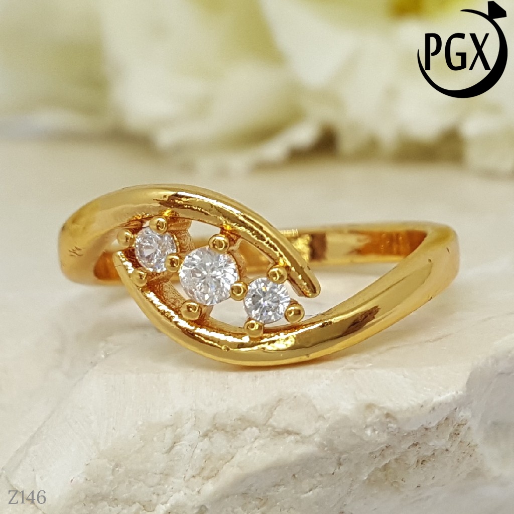 PGX Cincin Xuping Wanita Lapis Emas Aksesoris Perhiasan Fashion Premium - Z146