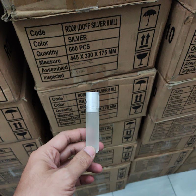 BOTOL ROLL ON DOFF SILVER 8ML HARGA SATUAN DAN GROSIR