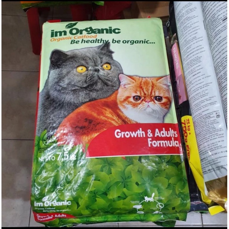Grab/Go-Jek Im Organic Growth &amp; Adults Formula 7,5kg / Makanan Kucing Im Organik Growth 7,5KG