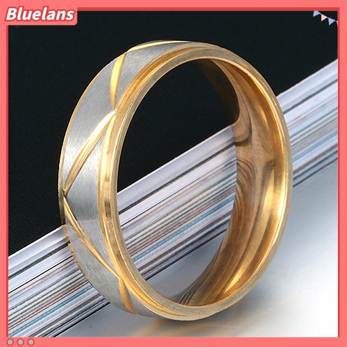 Bluelans Women Men Stainless Steel Couple Ring Wedding Band Promise Engagement Jewelry