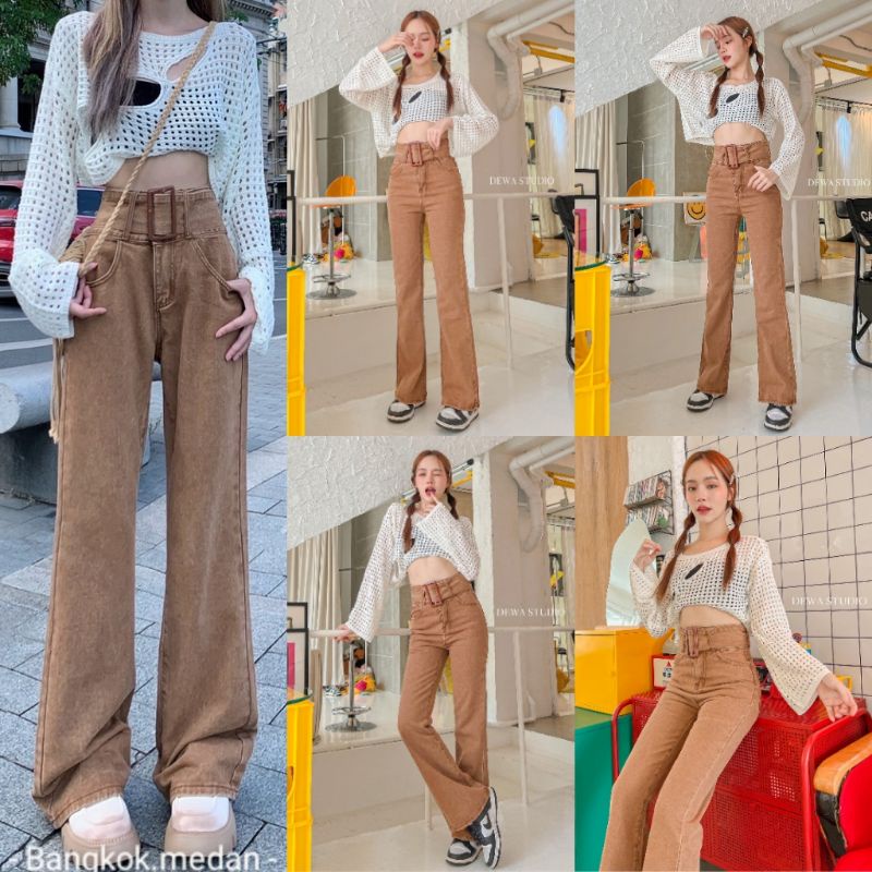 READY CELANA CUTBRAY JEANS 3BUTTONS 889 FASHION IMPORT WANITA PREMIUM BKK TERMURAH