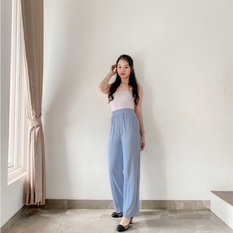 Celana Kulot Kinan Knit Pants Premium/ Haighwaist Kulot Terabaru