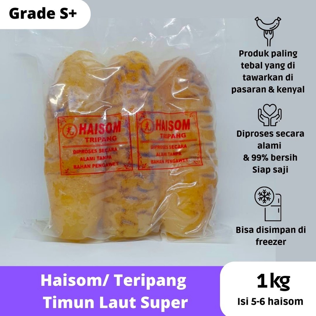 

Haisom Teripang SUPER BESAR bangka belitung tripang basah siap masak ready to cook beku frozen fresh hai som hoisem 1kg