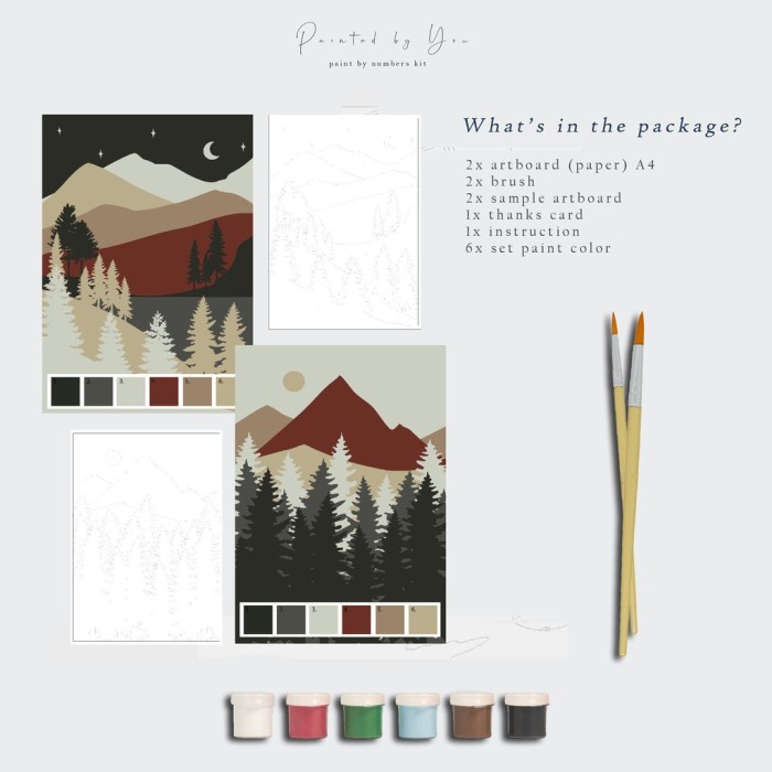 

Bagus 2Pcs Paint By Number Kit A4, Tr-Landscape 8 Bergaransi