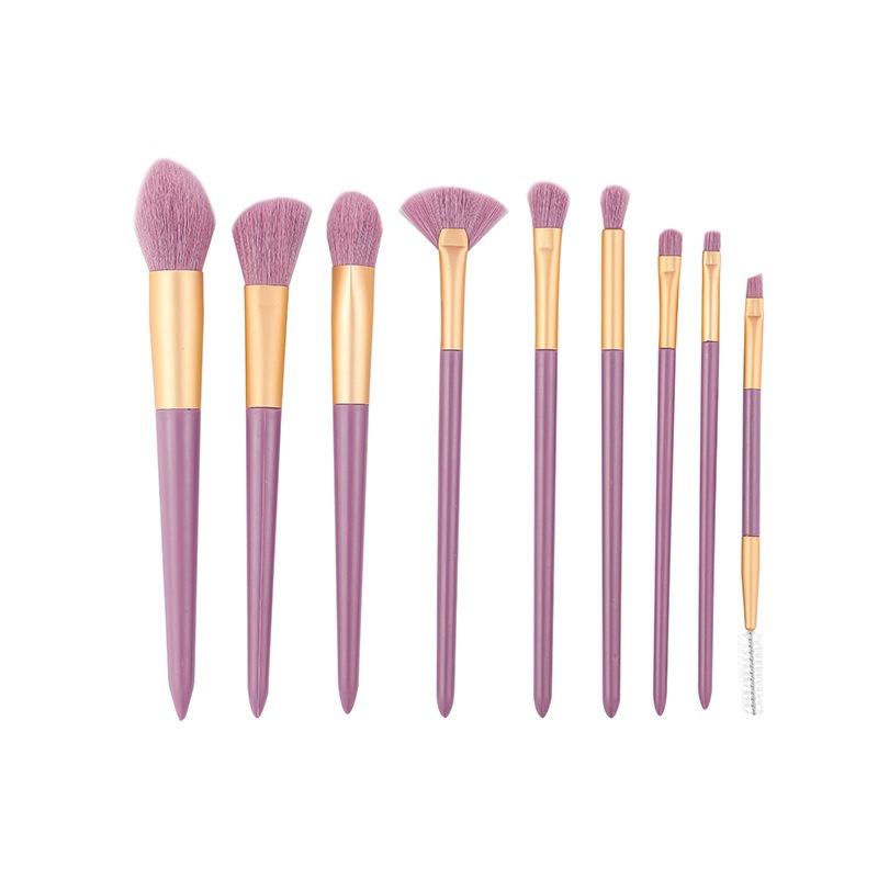 9pcs / Set Brush Super Lembut Untuk Foundation / eyeshadow / concealer