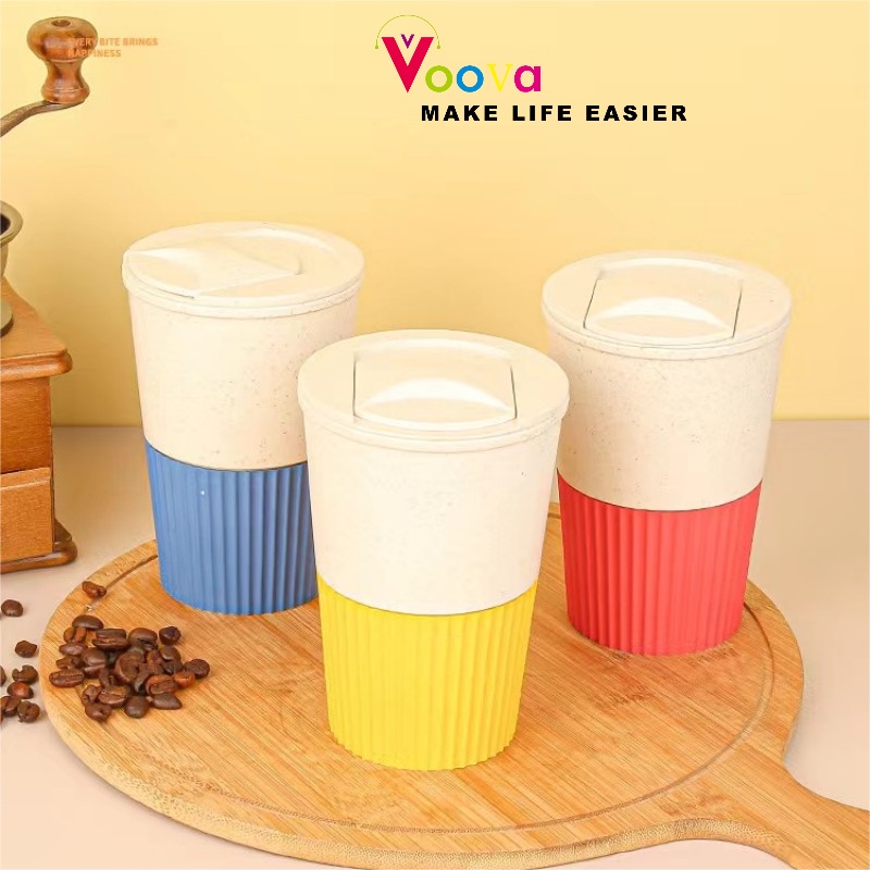 VOOVA Wheat Straw Mug Kopi / Cangkir Kopi Gaya Jepang Sederhana / Cangkir Minuman Dingin / Cangkir M