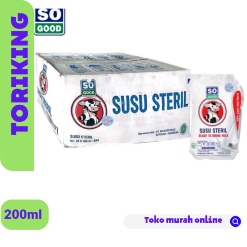 

SO GOOD SUSU STERIL 200ml - ( isi 24 pcs) Kartonan Murah