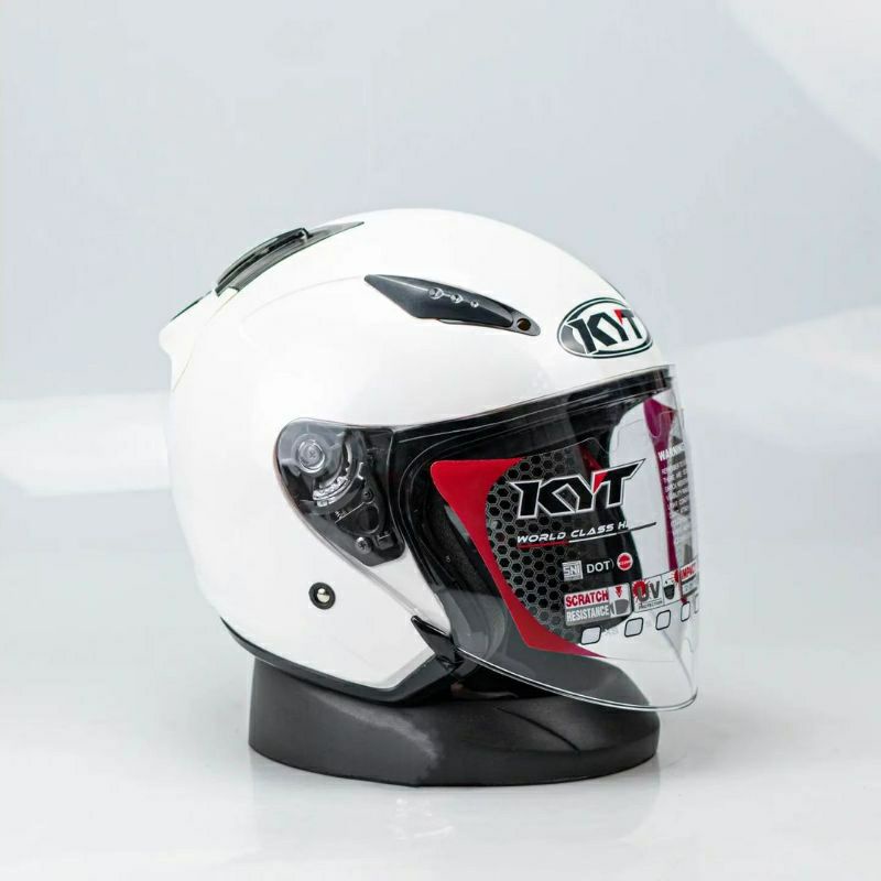 HELM KYT GALAXY FLAT R  WHITE DOUBLE VISOR HELM KYT GALAXY PUTIH ORIGINAL HELM TOURING KYT ASLI ORI 