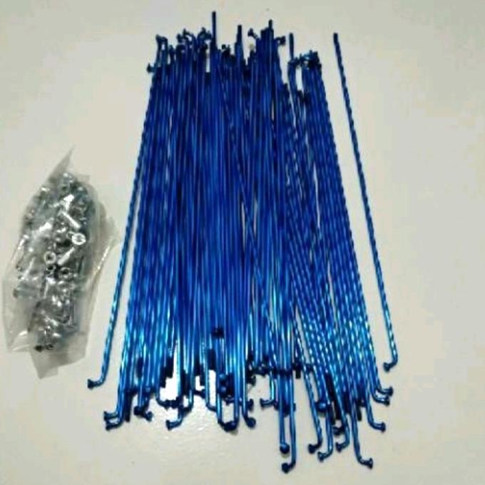 Ruji jari jari spoke sepeda 20 406 isi 72 biji Biru