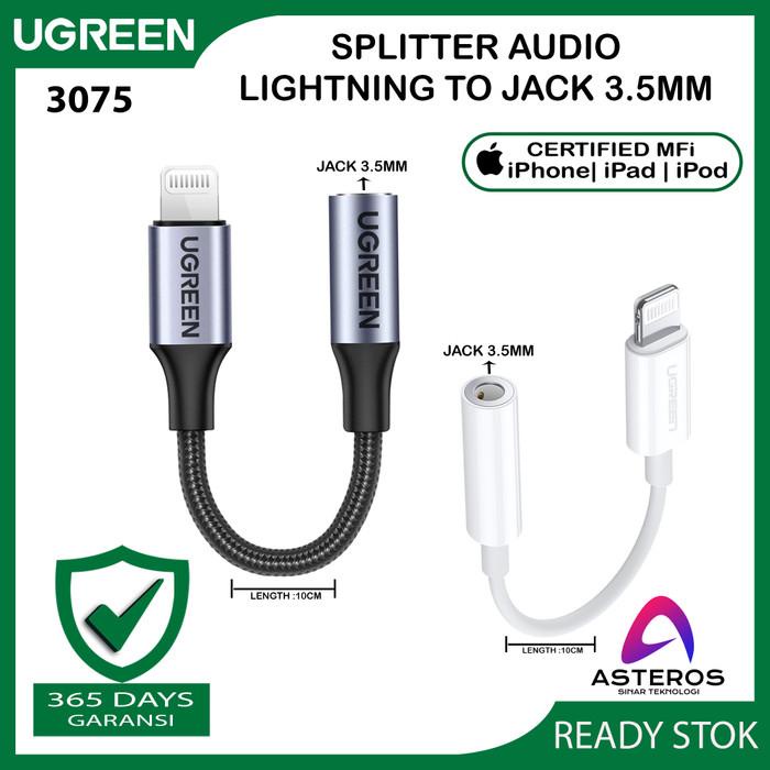 Audio Ugreen Converter Splitter Lightning To Jack 3.5Mm Iphone 11,12 ,13 Pro