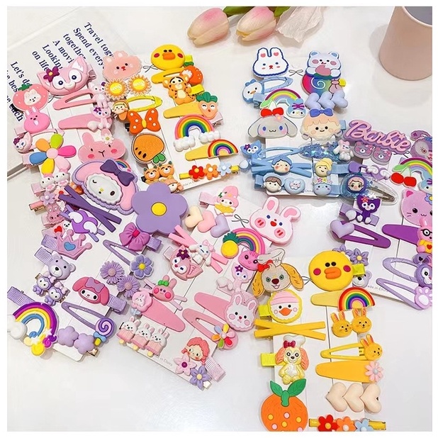 [PRINCESS KESLI]Jepit rambut pola kartun lucu 14pcs/SET/aksesoris rambut anak perempuan/jepitan anak perempuan