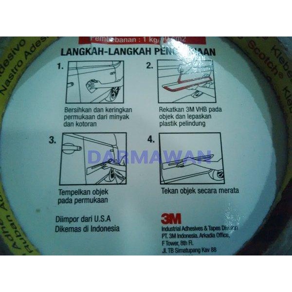 

Double Tape/Perekat 3M Vhb Tape 12Mm X 4.5M Original