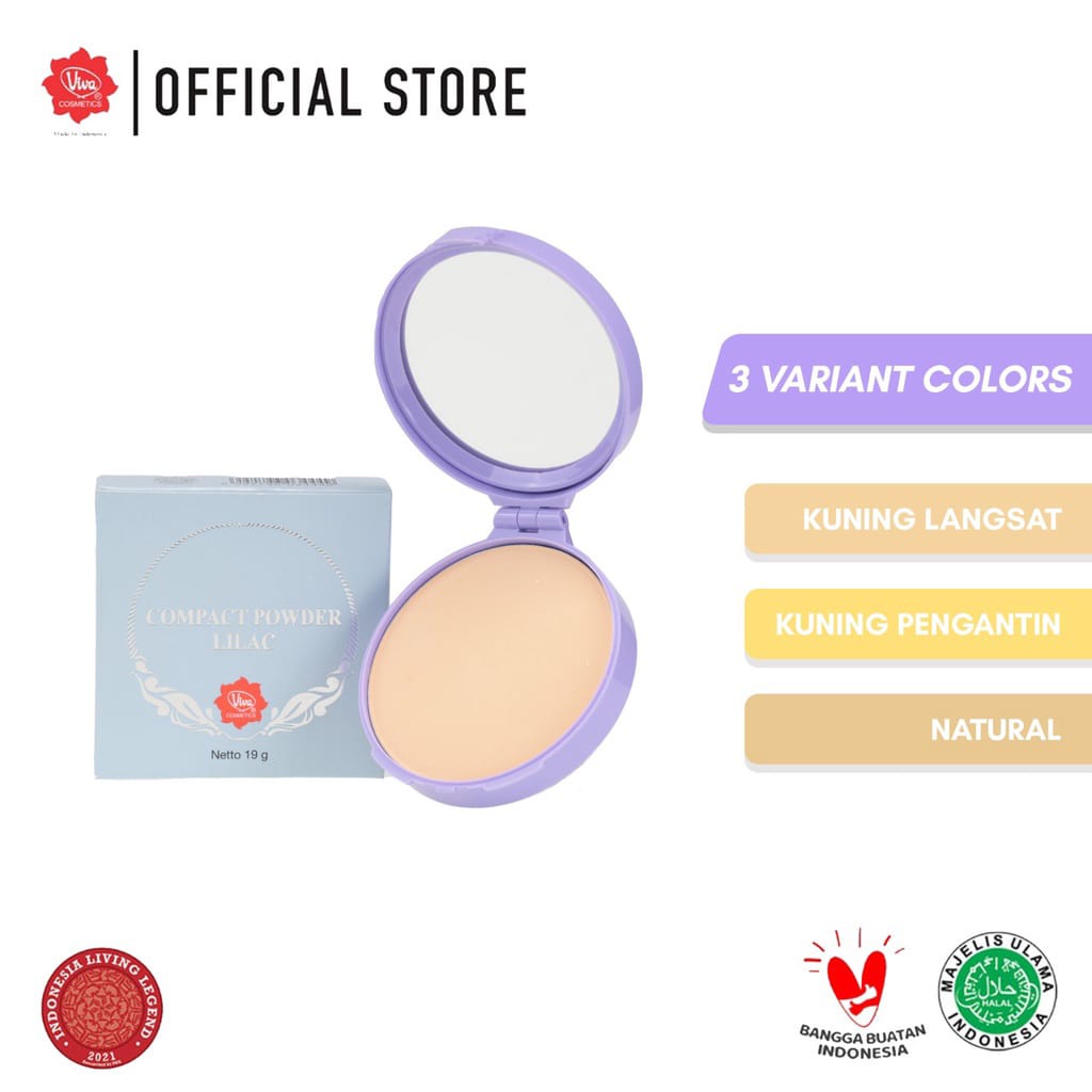 VIVA Compact Powder Lilac (tersedia 3 varian warna) Kosmetik Arjuna