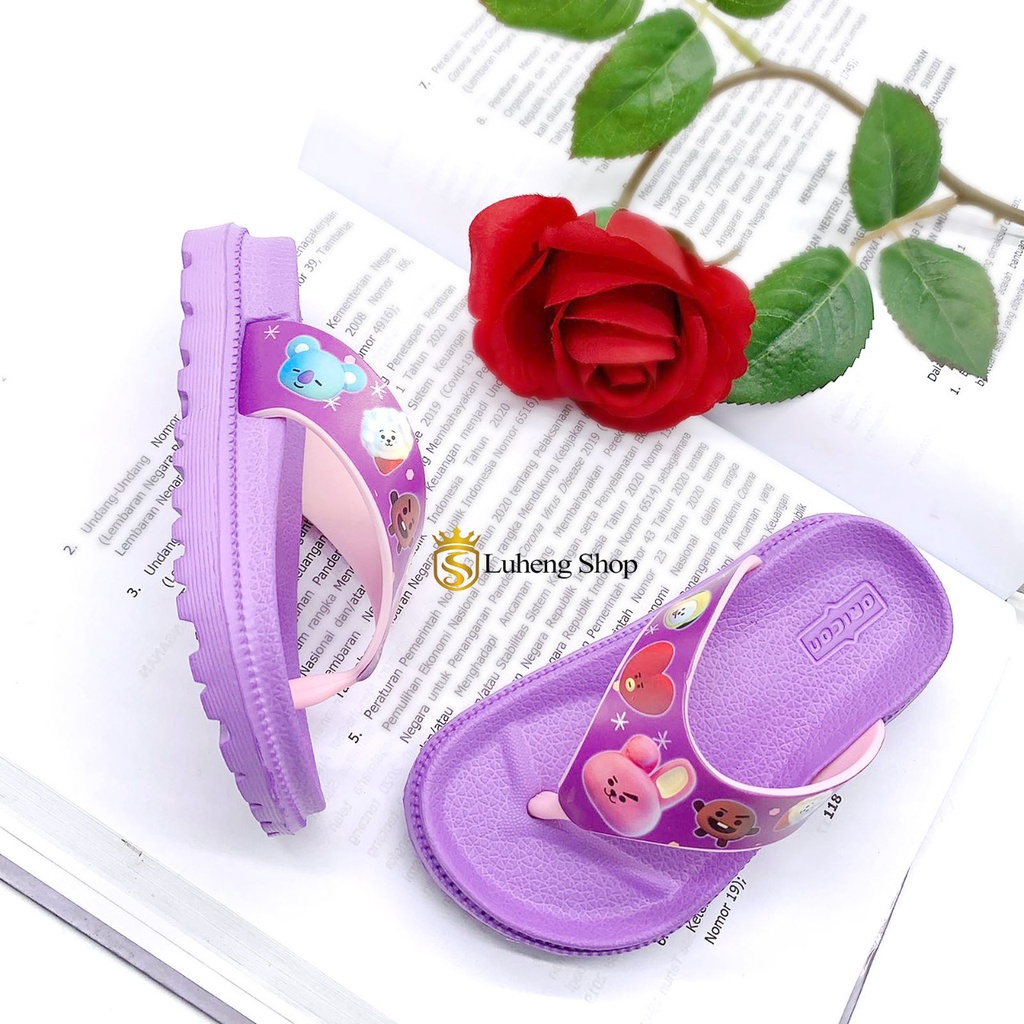 Sandal Jepit Anak Perempuan Sandal Bahan Karet KeKinian Terbaru Size24-35