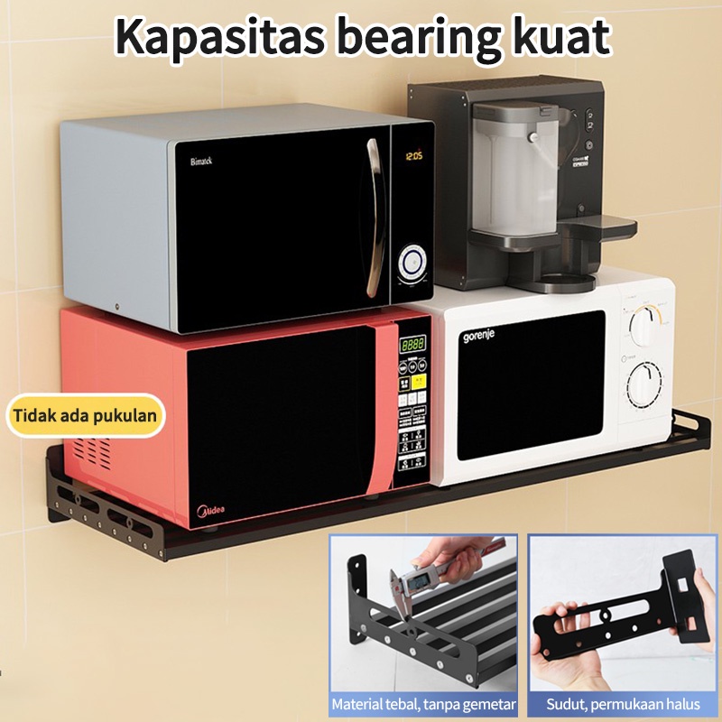 Rak Microwave Rak Dapur Dinding Rak Bumbu Gantung yang Oven Rak Kitchen Rack Tempat