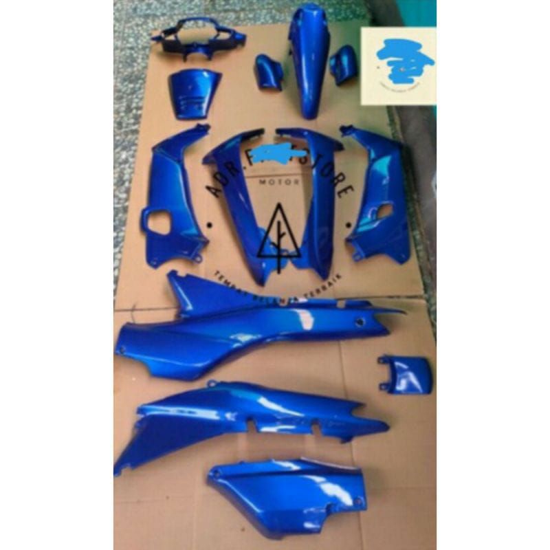 Cover Body Fullset halus warna biru Supra x lama halus kasar Supra x lama biru