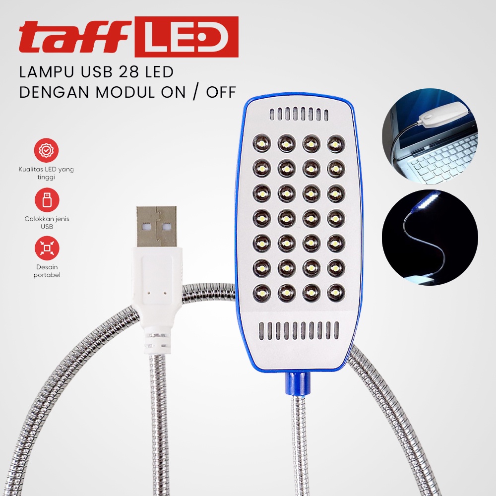 Lampu USB 28 LED dengan Modul ON  OFF - UL014 - OMUA2IBL Blue