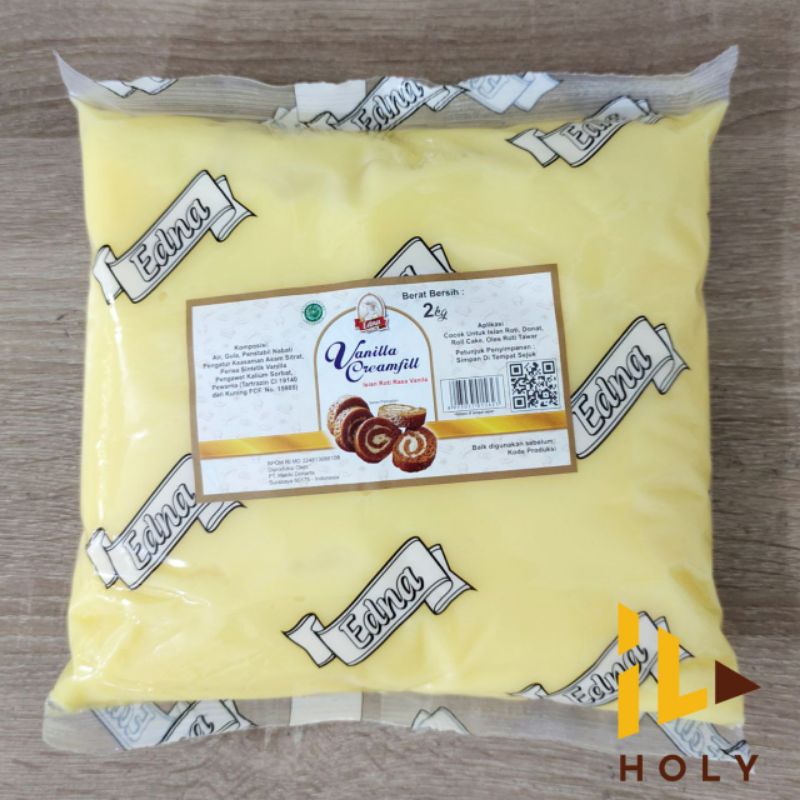 Edna Creamfill (2kg) Vanilla Durian Cheese Kemasan Asli / Edna Selai Vanilla Durian Keju