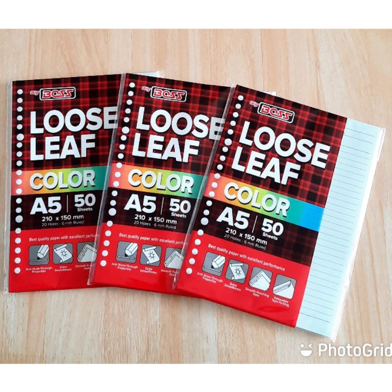 

KERTAS BINDER A5 MURAH LOOSELEAF WARNA BIGBOSS 50