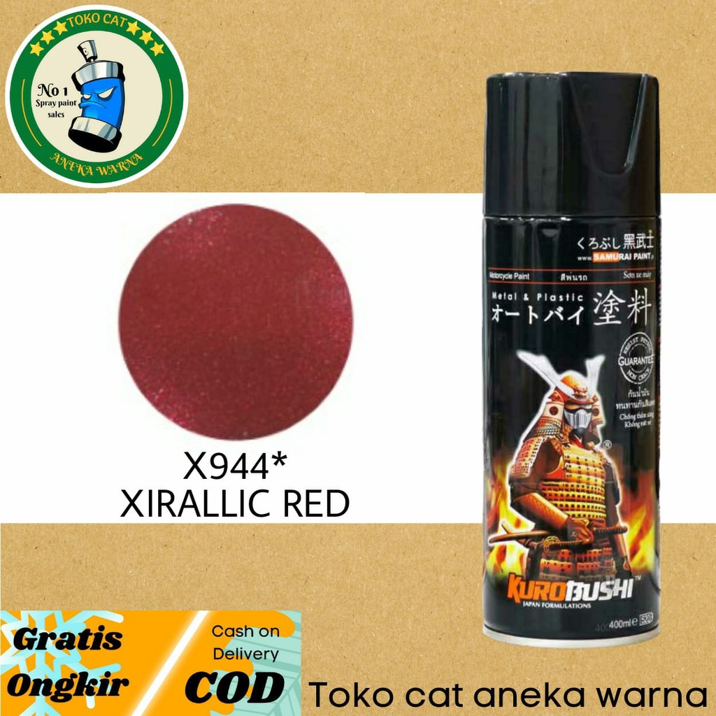 SAMURAI PAINT XIRALLIC RED X944* 400ml cat semprot spray paint pilox pilok xiralic xiralik siralik samuraipaint merah