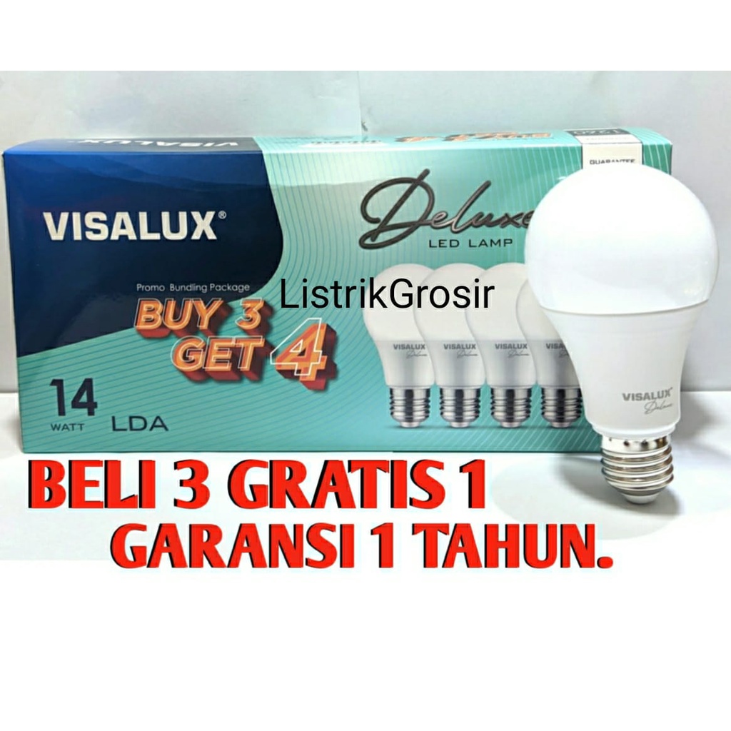 Lampu Led VISALUX Paket Beli 3 Gratis 1 Deluxe 14w Watt Garansi 1 THN